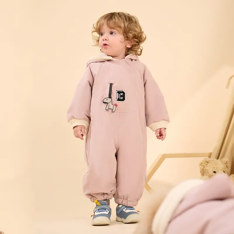 Chuchu Puff Baby Winter Jacket Jumpsuit for Boys & Girls Waterproof Windproof Warm Snowsuit with Antibacterial Soft Lining Full Zip 3-in-1 Protection 6–36 Months Nordic Blue & Pink