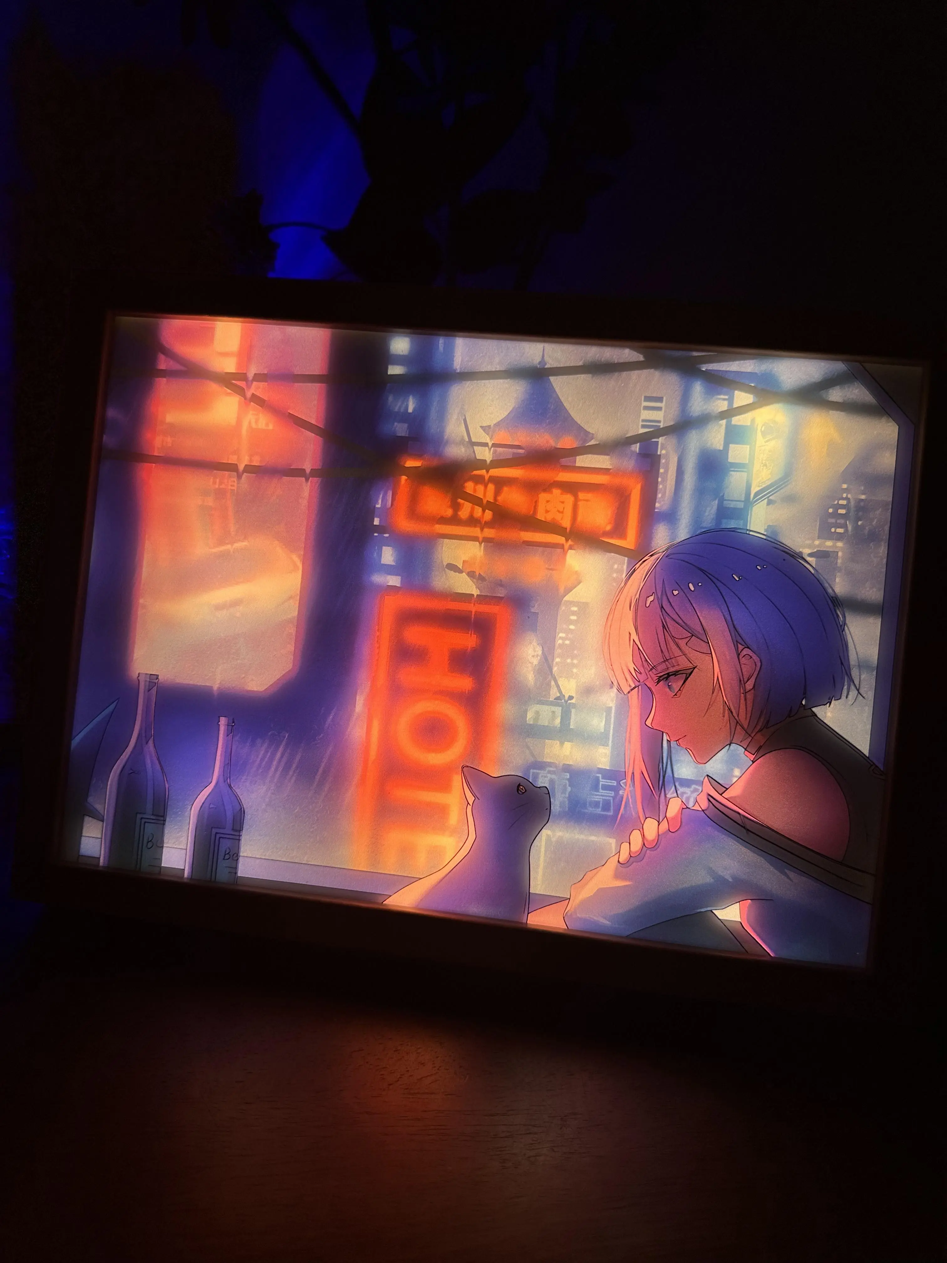 Cyberpunk Edgerunners Lucy LED  Painting Anime Light  Artwork Night Light- large size 12.6" x 9.3" summerwins