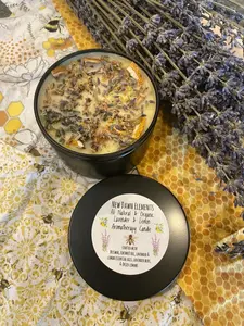 Lemon + Lavender Candle ~ Organic ~ Handcrafted Beeswax Candle ~ Aromatherapy ~ Essential Oils ~ Eco Friendly ~ Summer Candle ~ Candle Gift