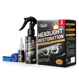 Car Headlight Restoration Kit, No Power Tools Required, Restoring to Like-New Condition, Covers 2-3 Vehicle Headlight Treatments, Headlight Cleaner and Restorer Kit, Headlight Restoration Spray