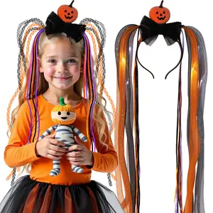 PinkSheep LED Light Up Pumpkin Ribbon Headband for Women, Men, Children, and Adults - Halloween Party  and Gift Idea Accessories