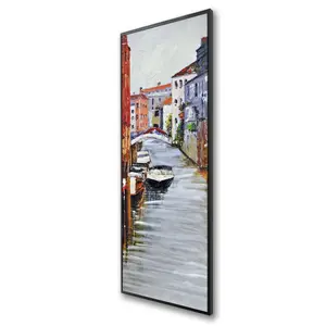Begin Home Decor C1FC20609NZJM0 20 x 60 in. Venetian Landscape - Boat Romantic Framed Canvas Home Decor