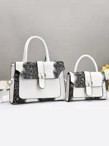 New Women's Snakeskin Combo Bag, Classic Elegant Fashion Durable Design, Spacious Shoulder & Crossbody Carry, Crossbody Purses, Stylish for All Seasons, Elegant Bags, Fashionable Crossbody Bag, Handbag Shoulder Bag