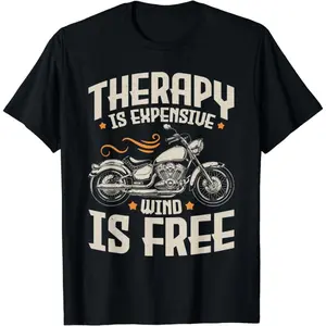 Cotton Short Sleeve Cool Motorcycle Rider Men Therapy Motorcycle Lovers Biker T-Shirt for Men Women