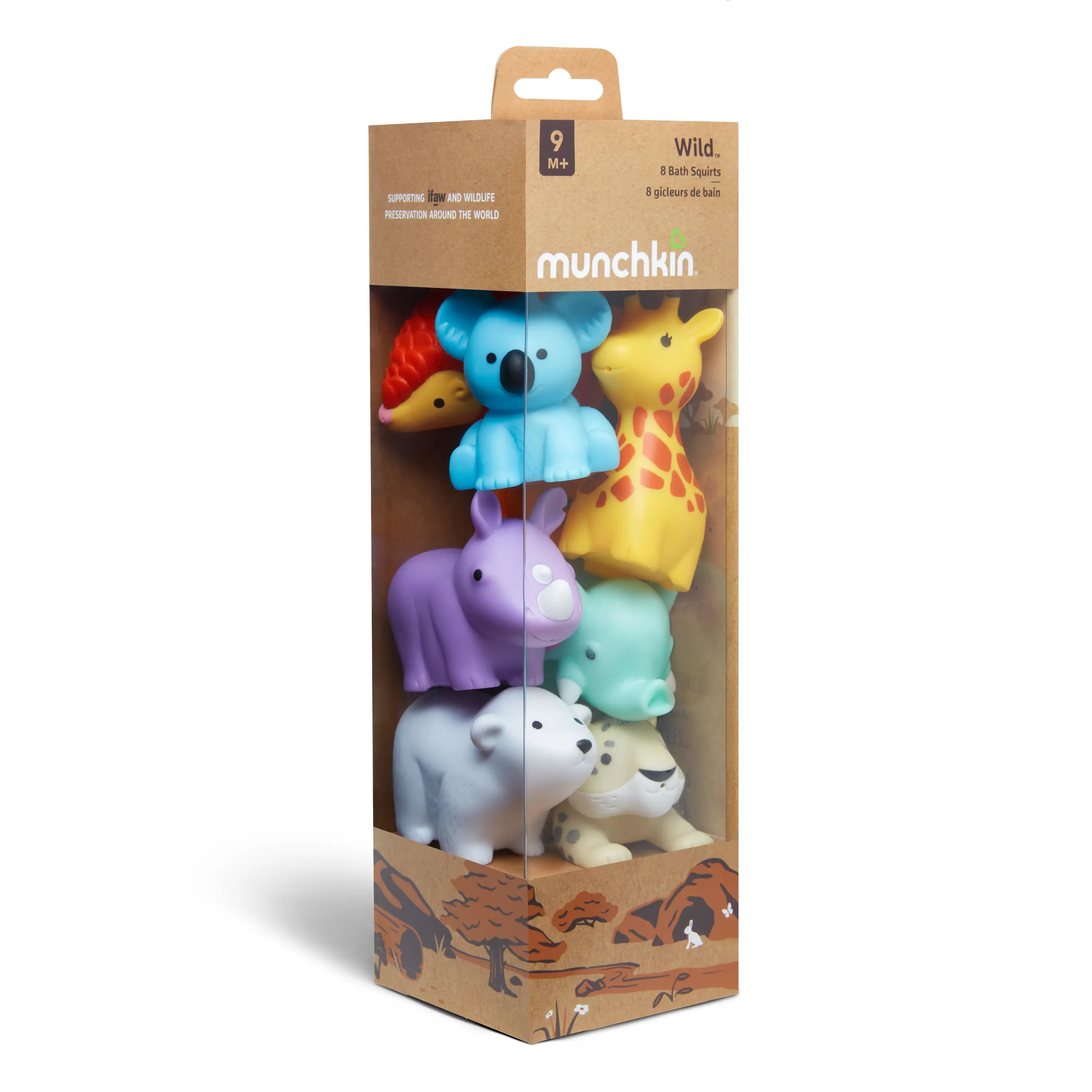 Munchkin Wild Bath Squirts, 8 Pack - Fun and Safe Bath Toys for Babies and Toddlers