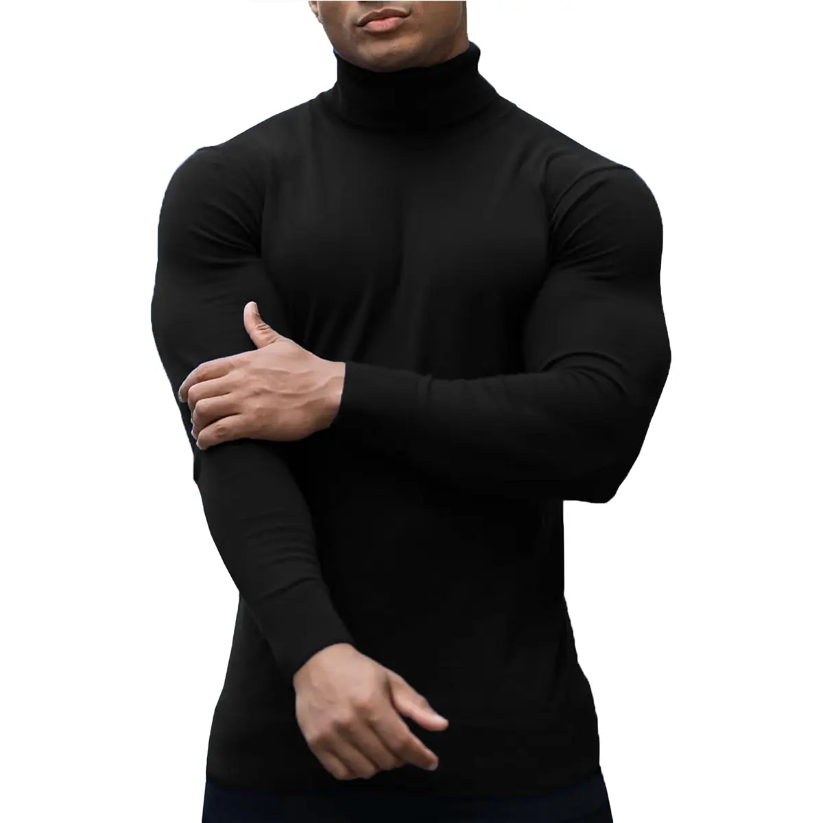 Mens Turtleneck Long Sleeve Shirts Slim Fit Turtle Neck T Shirt Lightweight Basic Classic Pullovers Top