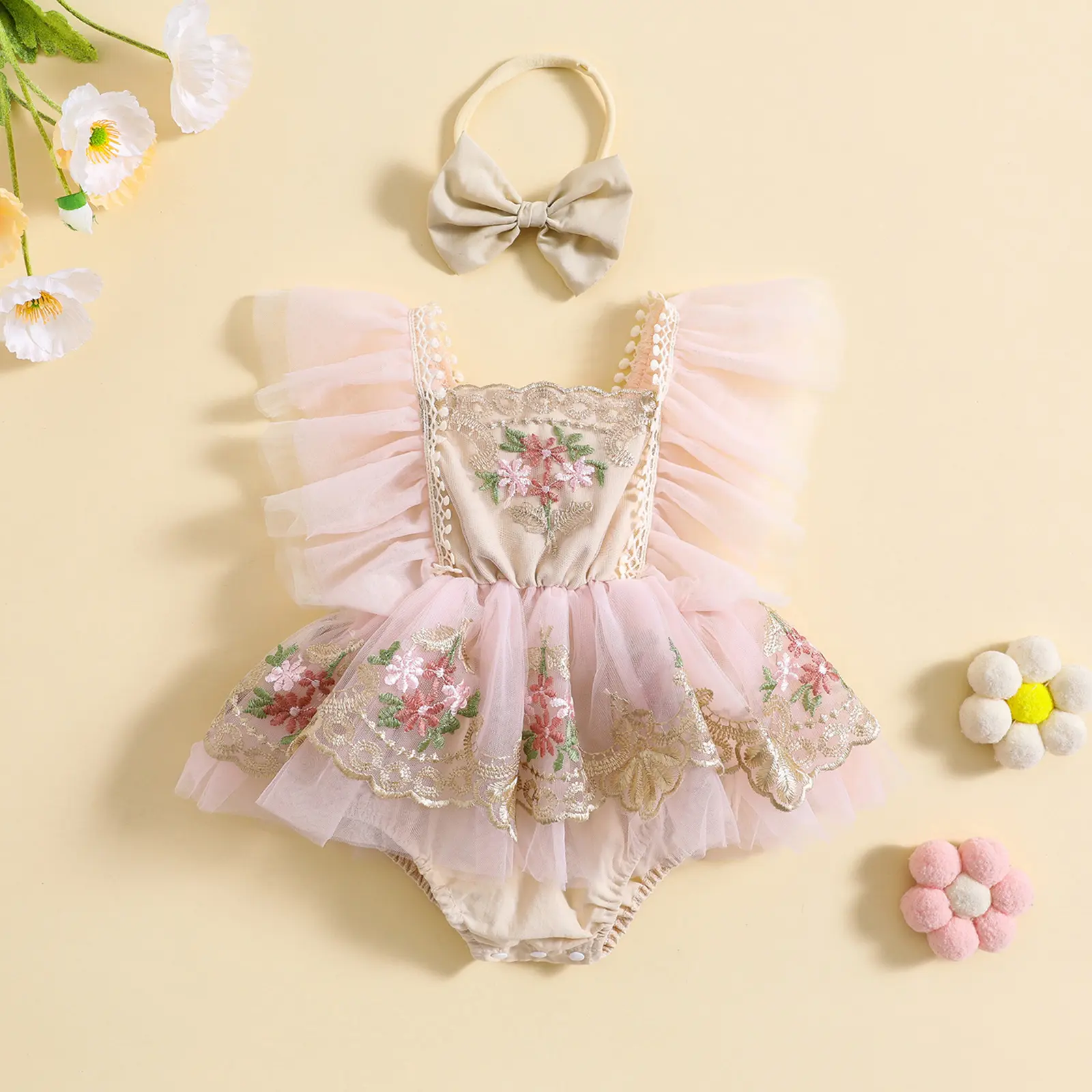 Baby Girl Summer Clothes Lace Romper Skirt Dress Princess Outfits Sleeveless Flower Newborn Hairband Outfit Baby Girl Summer Clothes Lace Romper Skirt Dress Princess Outfits Sleeveless Flower Newborn Hairband Outfit