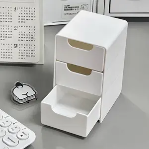 Desktop Drawer Jewelry Storage Box, Multilayer Storage, Dustproof Detachable Organizer with Drawers, Multi-Functional Small Item Holder, Ring Watch Earring Case
