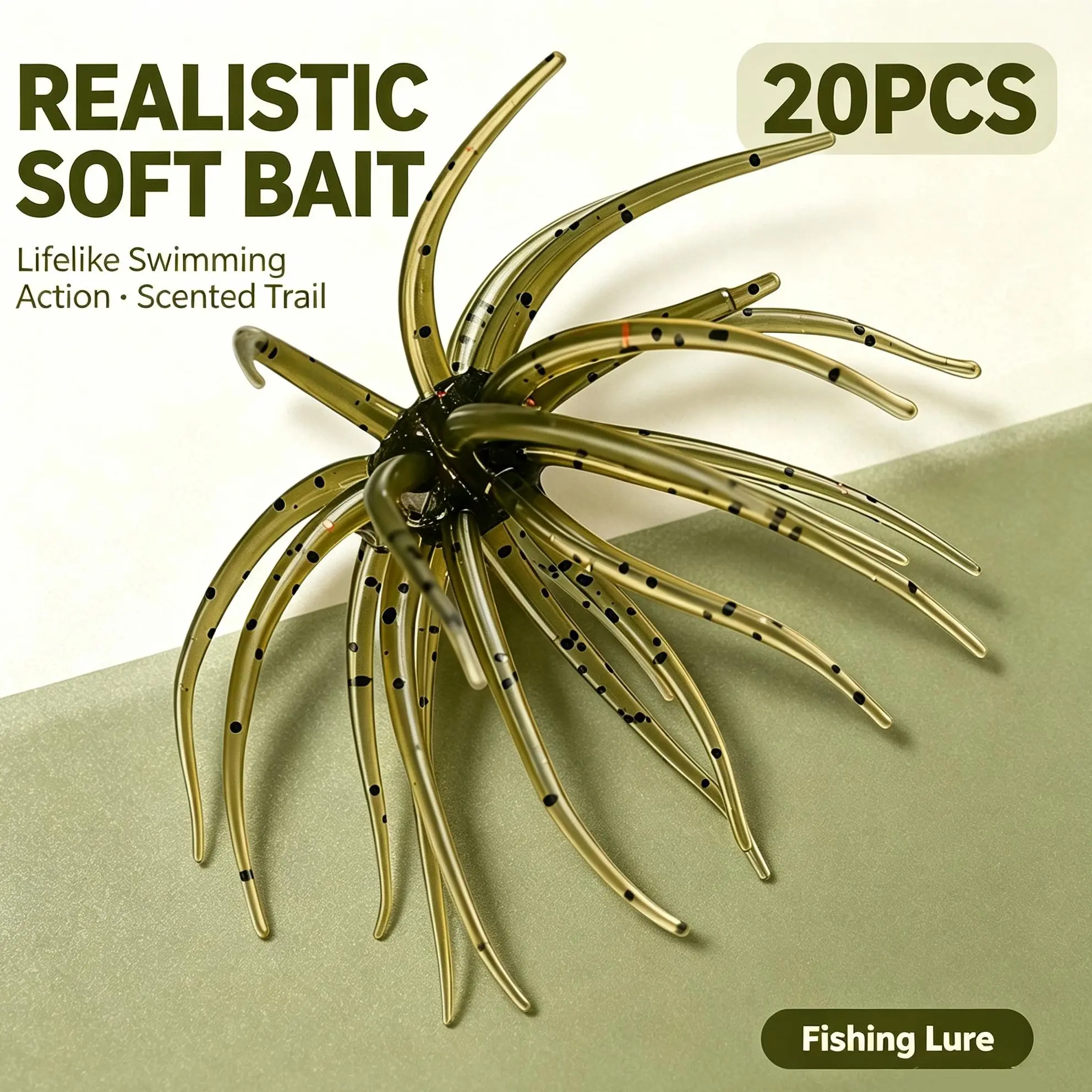 20PCS Fishing Lures for Freshwater – Realistic Sea Urchin Bait, Floating Artificial Fishing Lures with Lifelike Details, Durable Soft Bass Baits