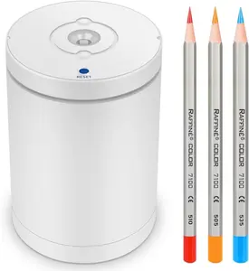 Fully Automatic Electric Pencil Sharpener,Rechargeable  Pencil Sharpener.Suitable for No. 2/Colored Pencils (6-8 mm),Applicable to School/Classroom/Office/(White)