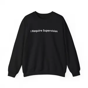 I Require Supervision sweatshirt | Minimal Text Crewneck, Funny Phrase Sweatshirt, Viral Tiktok Meme Shirt, Unisex streetwear