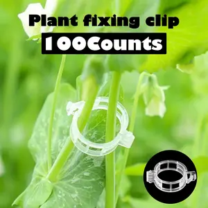 100 plant support clips for supporting the upright growth of tomato and grape vines - white plastic vegetable support clips