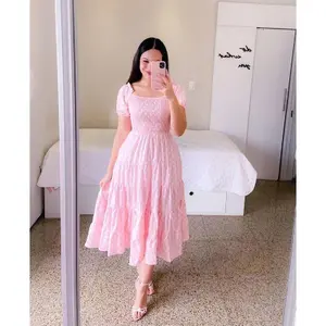 Spring Summer New Women's Dress Literary French Style Fresh Print Fashion Women's Elegant Commuter Girl New Outfit Casual Womenswear Flower Black