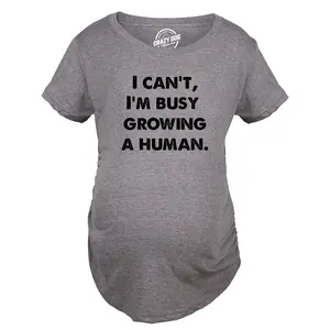 Maternity I Cant Im Busy Growing A Human Shirt Funny Mother's Day Gift Pregnancy Tee for Ladies Funny Graphic Maternity Tee Cute Pregnancy Tees With Plus Sizes Pregnant Mother's Day Maternity Wear Funny Dark Grey