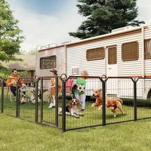 Dog Playpen Outdoor, 32 inch 16 Panels Heavy Duty Indestructible Dog Crate, Escape Proof Pete Cage Kennel,Extra Large Crate Outdoor for for RV Camping Yard Portable