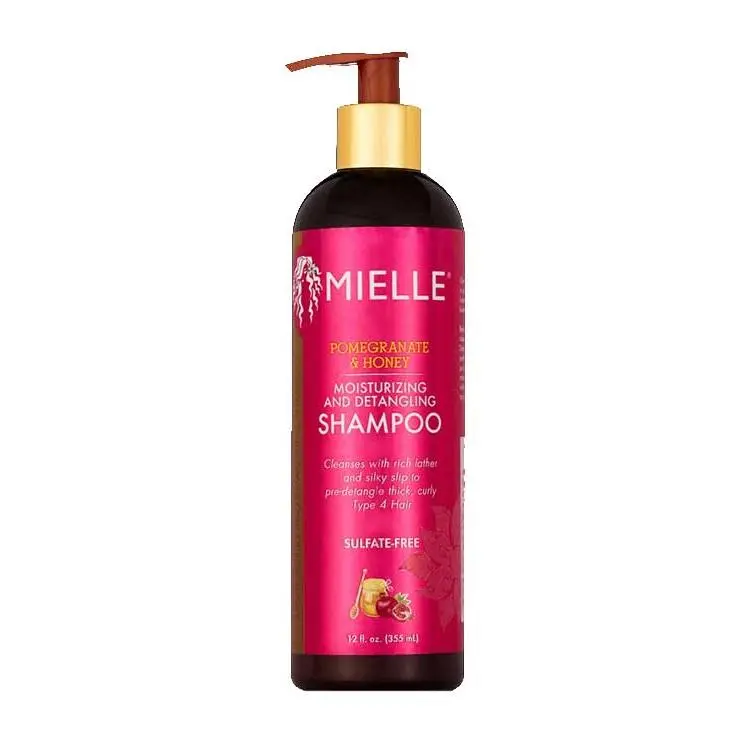 Mielle Pomegranate & Honey Moisturizing Detangling Shampoo, Hydrating Haircare for Thick, Curly Type 4 Hair, Sulfate-Free, 12 oz, Cleansing, Moisture, Gentle, Curly Hair, Smooth, Wash And Go, Natural Curls, Adults