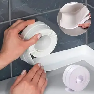 196.85 Inch Super Adhesive Strong Adhesion Waterproof Self-Adhesive Sealing Tape, PVC Material for Kitchen, Bathroom, and Household Use, Durable Seamless Bonding Strip