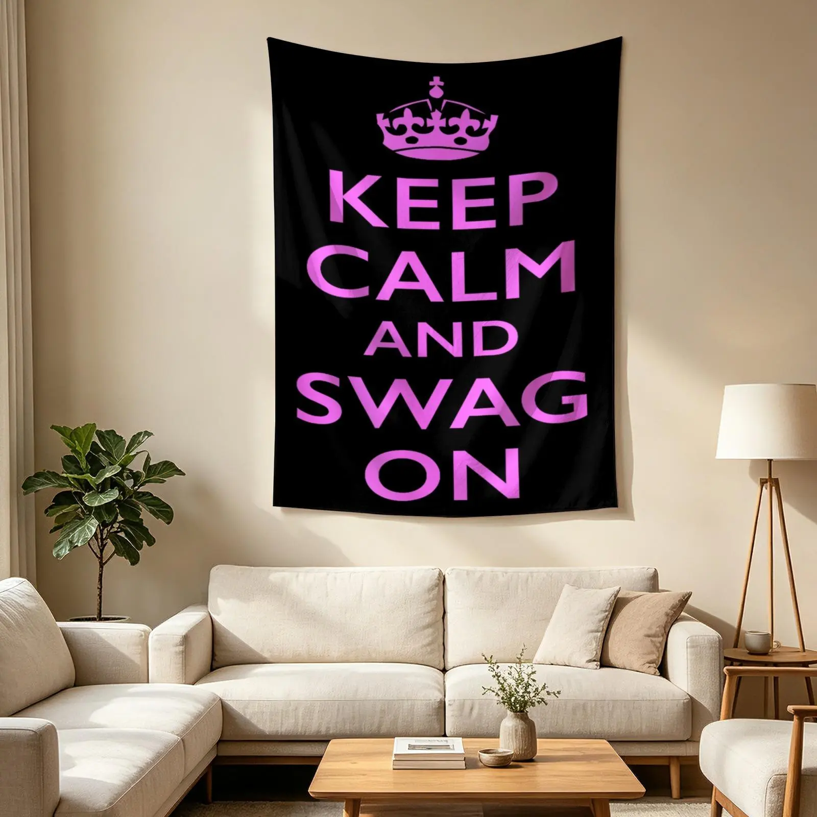 Keep Calm and Swag On Tapestry Wall Blanket Dorm Room Decor