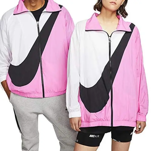 NIKE Women's Sportswear Swoosh Woven Jacket - Lightweight, Full-Zip Athletic Windbreaker for Training or Casual Wear, Female