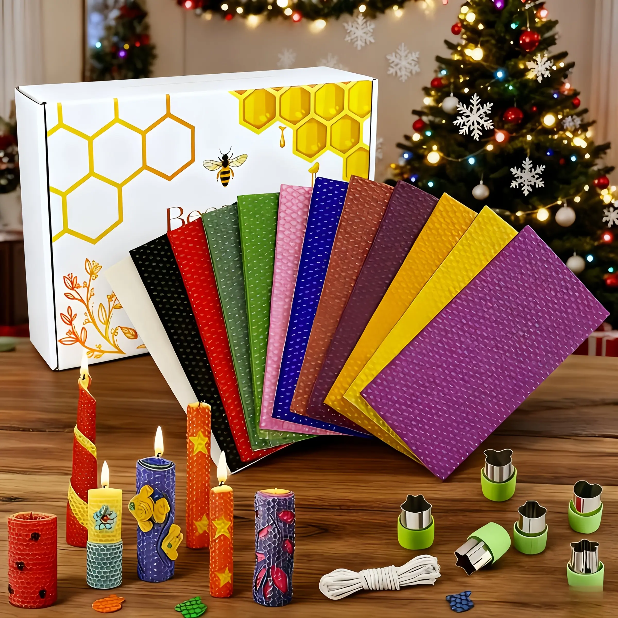 Creative candle making set, beeswax candles with honey fragrance, beeswax for candle making, expressing love on Valentine's Day, Christmas creative candle making gift box, home decoration gift, Handmade Crafts, Candlewax, Candle Making Supplies