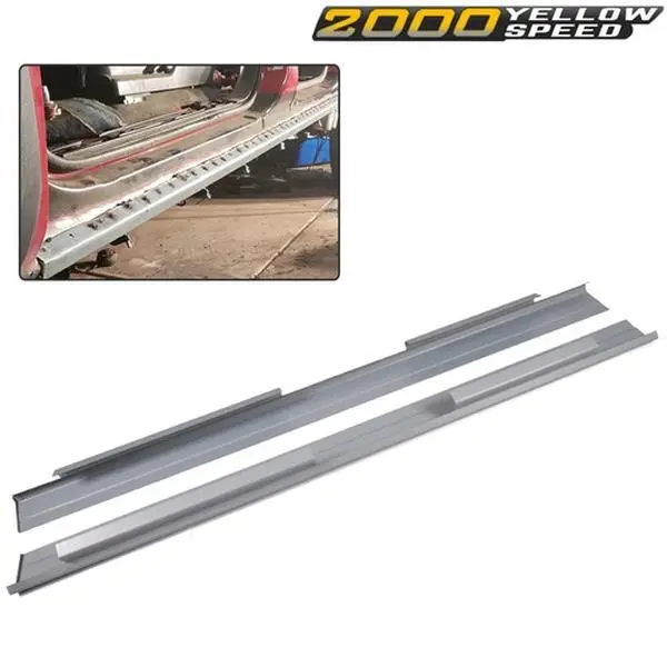 Crew Cab 4DR Rocker Panels 2Pcs Fit For Chevy Chevrolet Silverado GMC 2001-2007 Heavy Duty Steel Guard