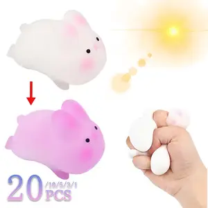 1PCS Color Changing Squishy Bunny Stress Balls Autism Sensory Toy Stress Anxiety Relief Fidget Toys Rebound Squeeze Toy Gifts