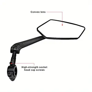 Bicycle Rear View Mirror Bike Cycling Clear Wide Range Back Sight Rearview Reflector Adjustable Handlebar Mtb Left Right Mirror Bike Accessories Bike Mirrors