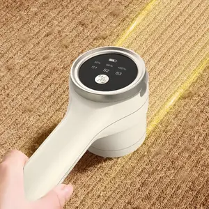 Lint Remover Cloth Fabric Shaver - Rechargeable Portable Sweater HairBall Shaver with Large-Size 6-Leaf Blades, LED Digital Display & Protective Cover effective