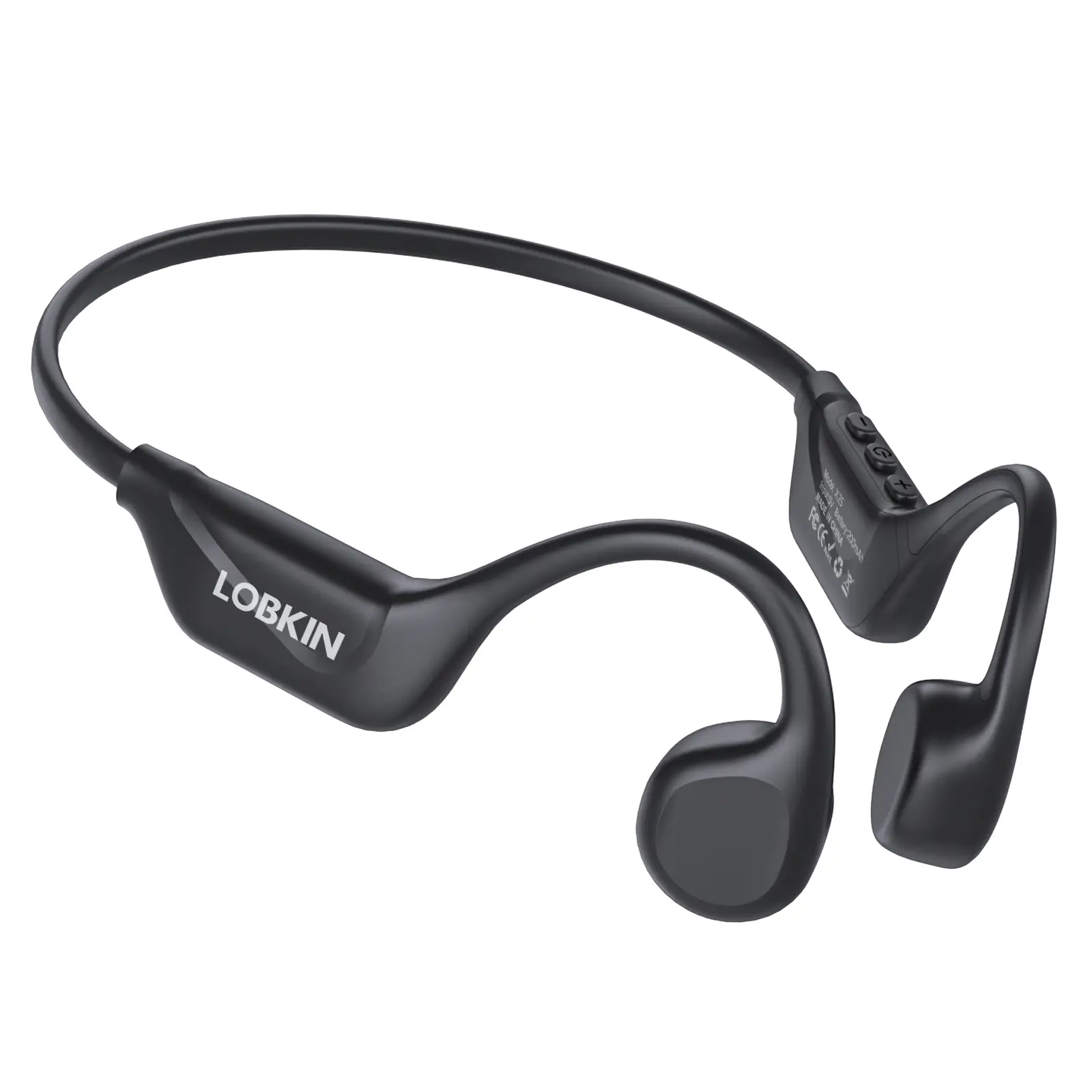 LOBKIN Bone Conduction Headphones - Bluetooth 5.4 Wireless Open Ear Audio Device with Mic, Silicone Build, IPX5 Waterproof, 10H Playtime, Button Control, Durable, Charging Support for Cycling, Workout, Game, Stable Connection, On Ear