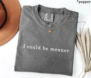 Comfort Colors I Could Be Meaner T-Shirt, Trendy Beach Shirt, Soft Cotton Crewneck TShirt for Men and Women, Gift for Him or Her, Unisex Stylish