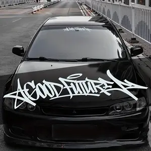 1pc Handwritten 'good Future' Vinyl Car Sticker, Optimistic Windshield Decal, Bring Good Mood, 40x9.2cm, PVC Material