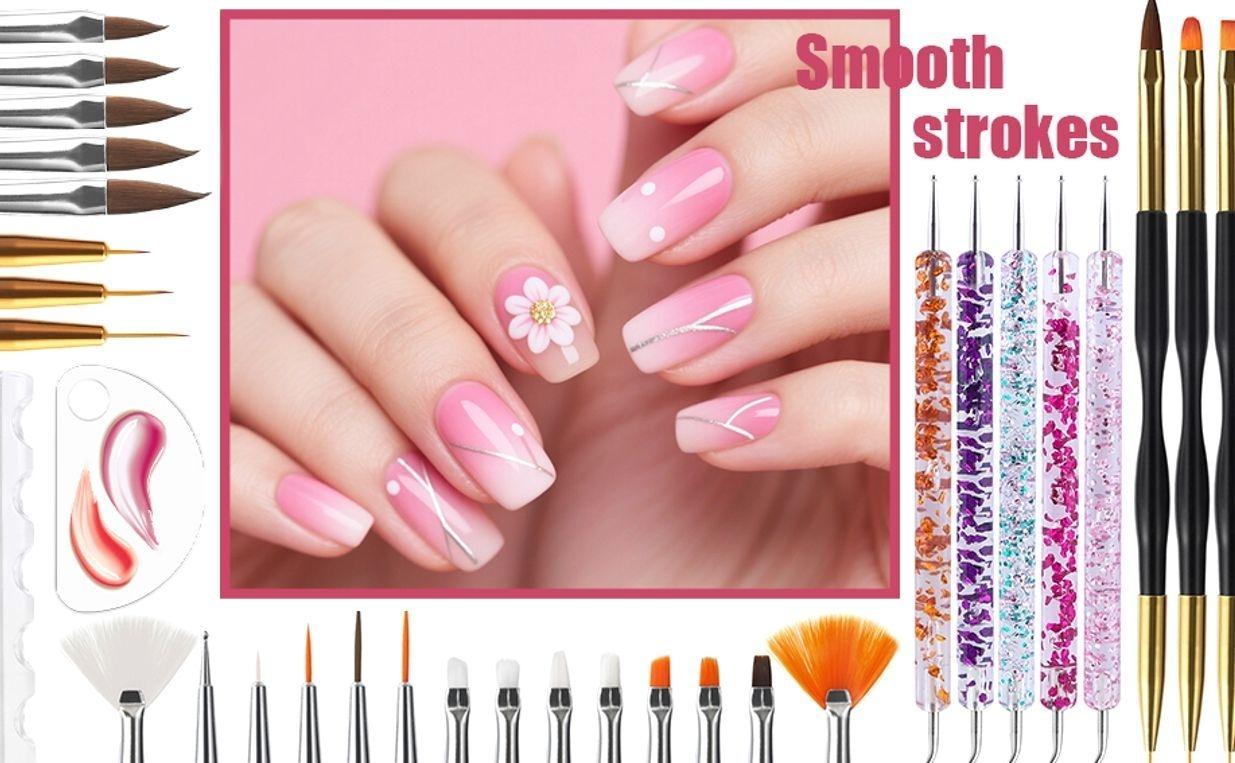 Nail Dotting Tools 32PCS Double-ended Nail Art Brushes Kit Nail Art Gel Polish Liner Brushes Design Pen For Nail Drawing And Nail Paint Brushes Small Detail Brushes