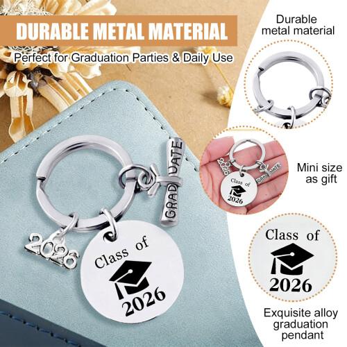Class of 2026 Graduation Keychains Keyring Gruduation Party Favors Gifts Share with Classmates for Her Him