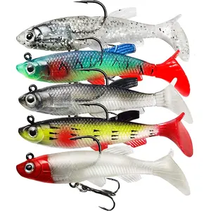 5pcs Small Colorful Fish Hook Lure Soft Bait Fishing Baits, Fishing Lure Set, Fish Shaped Lure, Artificial Saltwater Fishing Lures for Anglers, Fishing Tackle, High-Quality Fishing Accessories