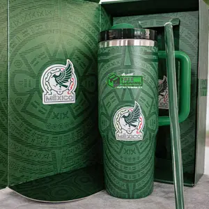 2026 Mexico World Cup 40oz Tumbler with Handle, World Cup Car Cup Stainless Steel Thermos Cup, Large Insulated Travel Mug Gift