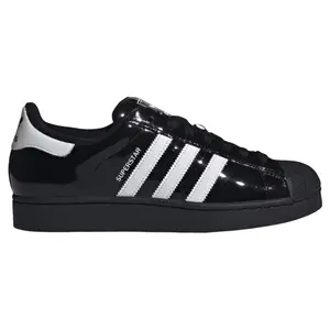 adidas Superstar II Black White Patent Leather JR7313 Men's Fashion Shoes New