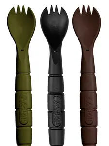 Field Kit Spork - Creamid Material, Spoon/Fork Combination, Serrated Knife, 6.875" Length, Ideal for Camping, Hiking, Picnics