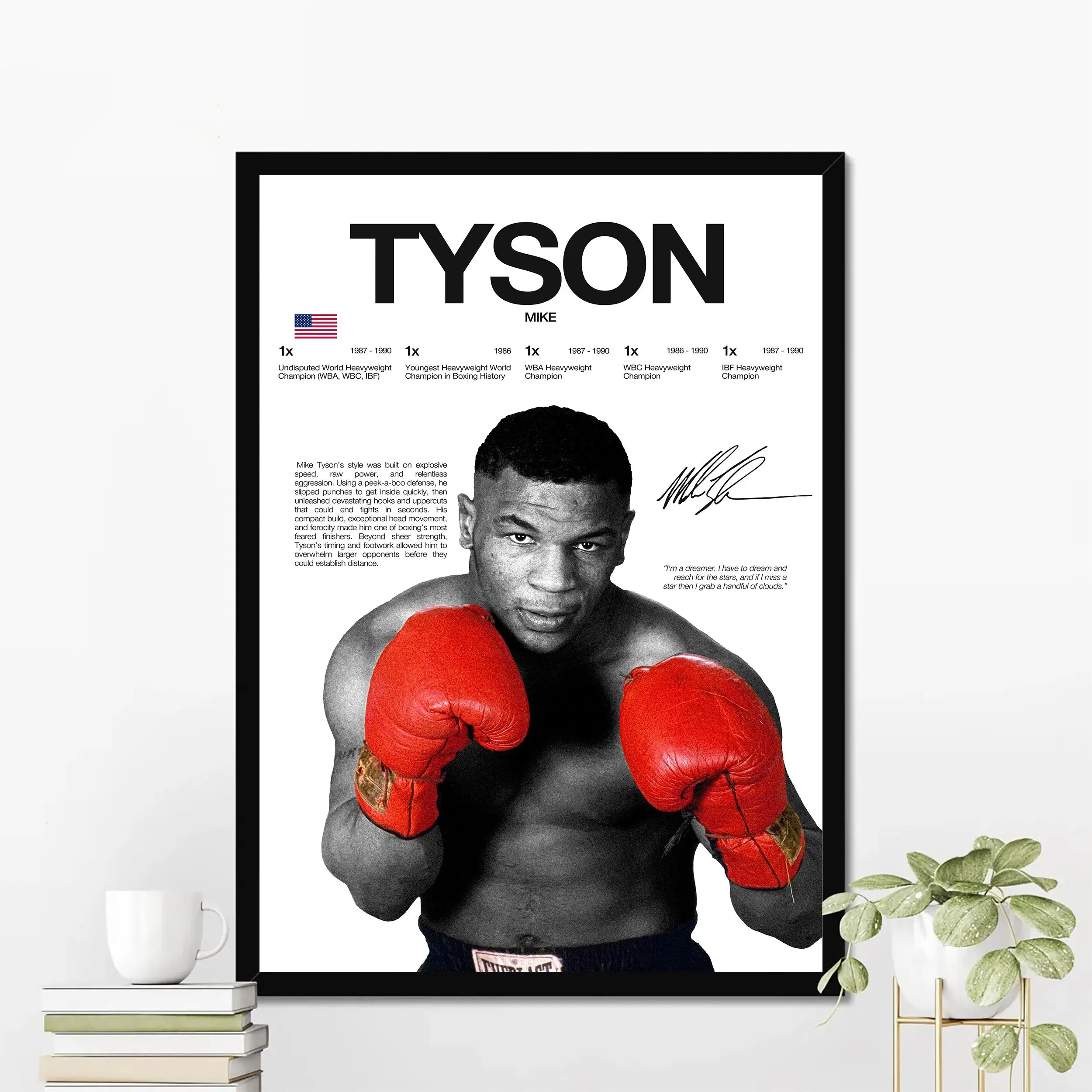 Mike Tyson Boxing Poster | Hardline Series Wall Art | Aesthetic Home Decor | Boxing Legend Gift