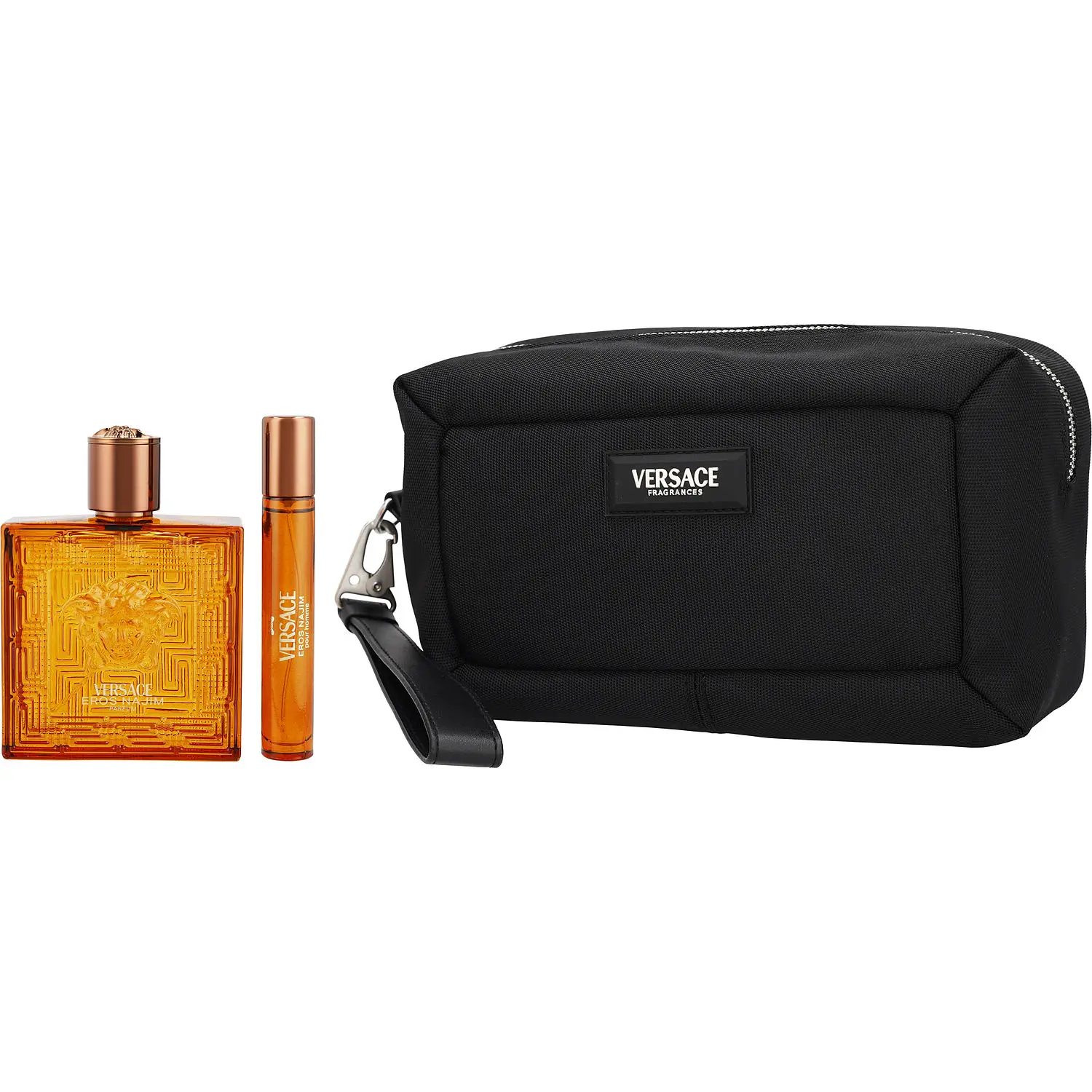 Versace Eros Najim Set-Parfum Spray 3.4 Oz & Parfum Spray 0.34 Oz & Bag For Men Versace Eros Najim Set-Parfum Spray 3.4 Oz & Parfum Spray 0.34 Oz & Bag For Men