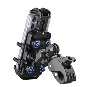 Nstar Motorcycle Phone Mount with Vibration Dampener, Anti-Shake Holder for 5.7''-7.8'' Phones, Aluminum Alloy, Secure Knob, Wide Compatibility, One Hand Operation
