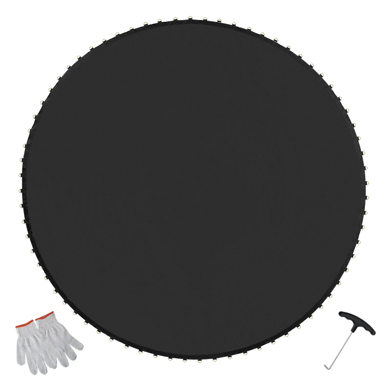VEVOR Replacement Trampoline Mat,  Jumping Mat Fits 12ft Frame, Universal Jumping Mat for 12ft Round Trampoline, Reinforce UV-Resistant Mat with Spring Tool & Durable V-Rings, Fit 5.5" Spring Length
