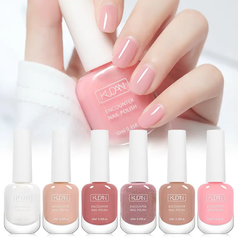 6pcs Water-Based Nail Polish Set, Nude Pink Easy Dry Peel Off Nail Polish Salon Home Manicure Women Girls Gift, Nail Care, Nail Products