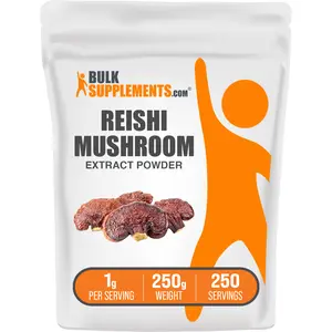 BulkSupplements - Reishi Mushroom Extract Powder - Edible - Mushroom Supplement - Red Reishi - 250g - 1g per Serving