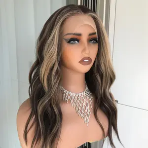 AISOM Sierra Sunlit Mocha Beach Wave 13x4 Free Part Synthetic Lace Wig with Scandinavian Hairline 18 inches Low Density 120% Heat Friendly Daily Use Wig Lace Front Wigs