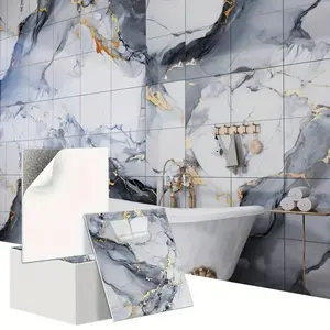 50/100 Piece Instant Adhesive European Luxury Marble Wall Panels, 3D Visual Vinyl, Removable & Cuttable, Easy Clean, Home Decor