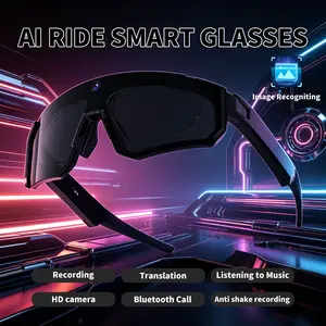 AI Intelligent Glasses, Smart Music Glasses, 8MP Camera Anti-Shake Dual Stabilization (Physical + EIS), Hands-free 1200P Video Recording, Bluetooth-compatible Sunglasses With Cameras for Outdoor Sports, Cycling, Skiing, Hiking