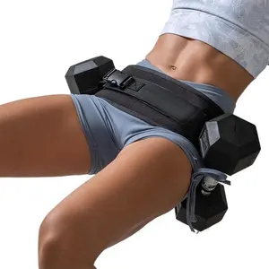 Adjustable resistance weight belt for hip thrusts, suitable for home gym and kettlebell training, features extra cushioning and adjustable resistance.