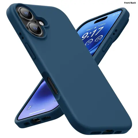 Shockproof Liquid Silicone Phone Case with Soft Anti-scratch Microfiber Lining, Ultra Slim Drop Protector for iPhone 15 14 13 12 11 Pro Max Plus, Casing, Shockproof Cellphone Casing