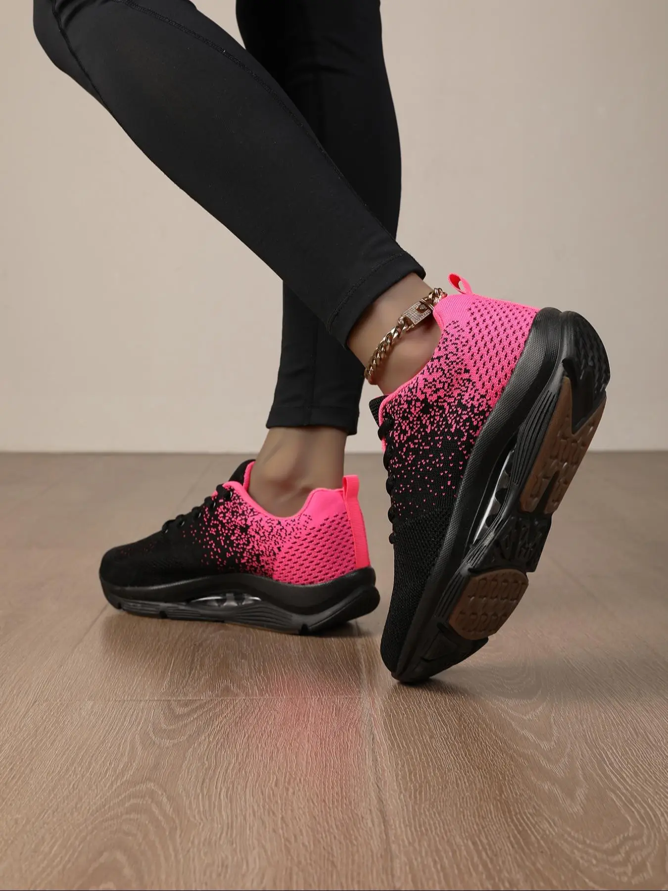 Women's Fashionable Colorblock Lace Up Low Top Athletic Shoes, Casual Comfortable Breathable Sports Running Shoes, All-match Non-slip Sneakers for Dai