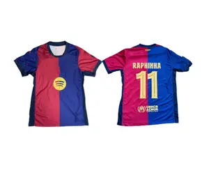 24 25 Home Red Blue No.11 Raphinha Short Sleeve Soccer jerseys football mexico jersey soccer jerseys